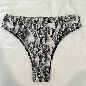 High-waisted Snakeskin Bikini Bottom